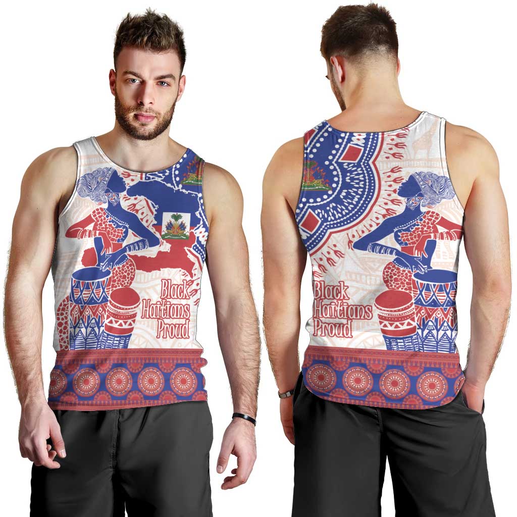 Afro-Haitians Proud Men Tank Top Haiti Coat Of Arms Dashiki