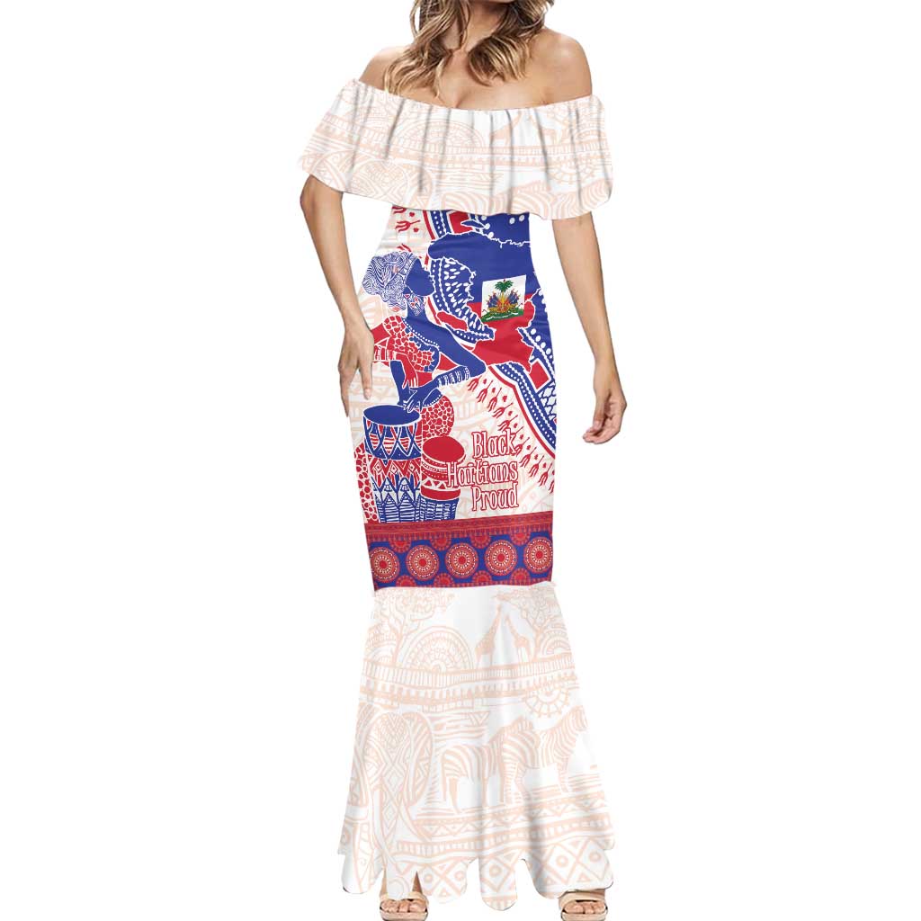 Afro-Haitians Proud Mermaid Dress Haiti Coat Of Arms Dashiki