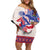 Afro-Haitians Proud Off Shoulder Short Dress Haiti Coat Of Arms Dashiki