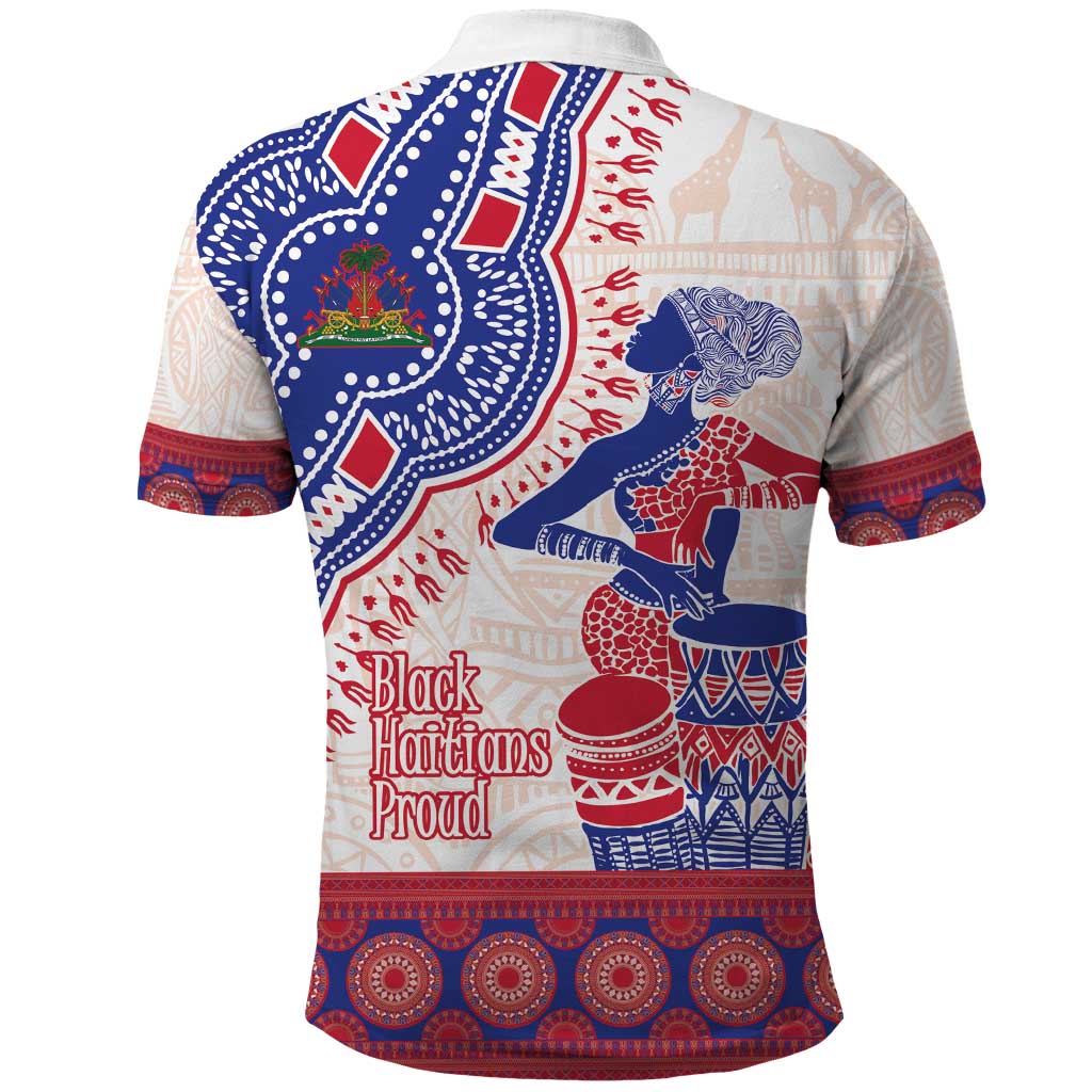 Afro-Haitians Proud Polo Shirt Haiti Coat Of Arms Dashiki