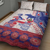 Afro-Haitians Proud Quilt Bed Set Haiti Coat Of Arms Dashiki