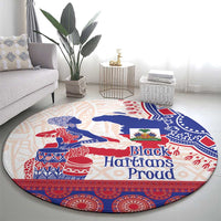 Afro-Haitians Proud Round Carpet Haiti Coat Of Arms Dashiki