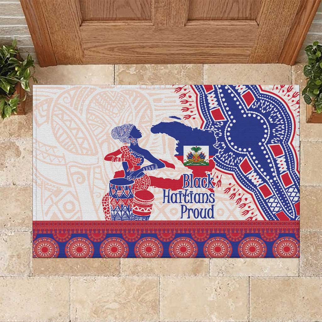 Afro-Haitians Proud Rubber Doormat Haiti Coat Of Arms Dashiki