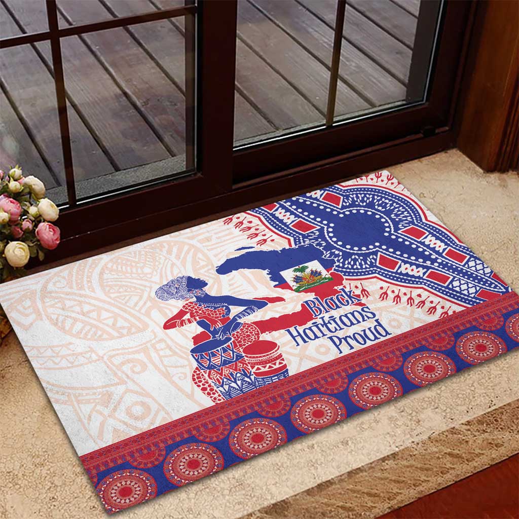 Afro-Haitians Proud Rubber Doormat Haiti Coat Of Arms Dashiki