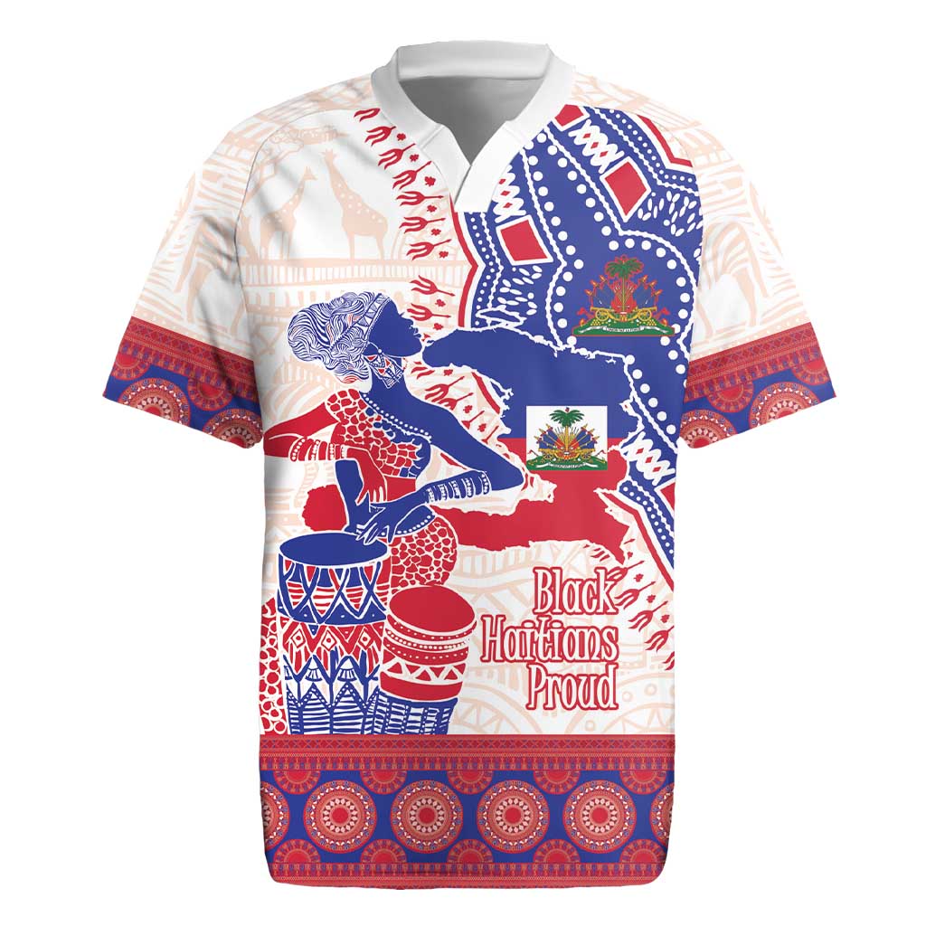 Afro-Haitians Proud Rugby Jersey Haiti Coat Of Arms Dashiki