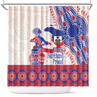 Afro-Haitians Proud Shower Curtain Haiti Coat Of Arms Dashiki