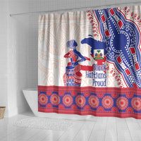 Afro-Haitians Proud Shower Curtain Haiti Coat Of Arms Dashiki
