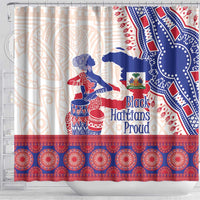 Afro-Haitians Proud Shower Curtain Haiti Coat Of Arms Dashiki