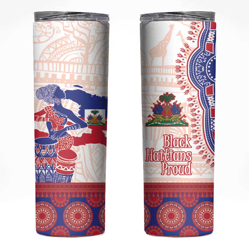 Afro-Haitians Proud Skinny Tumbler Haiti Coat Of Arms Dashiki
