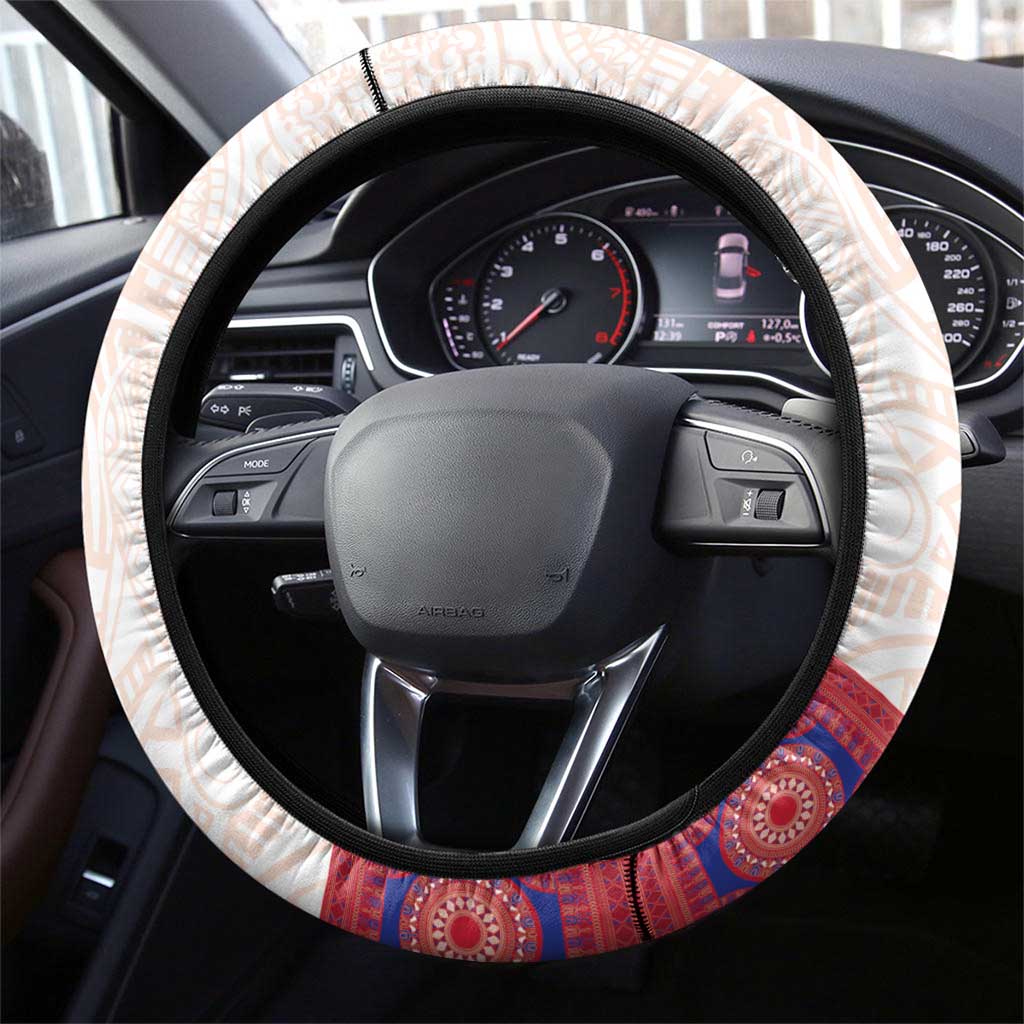 Afro-Haitians Proud Steering Wheel Cover Haiti Coat Of Arms Dashiki