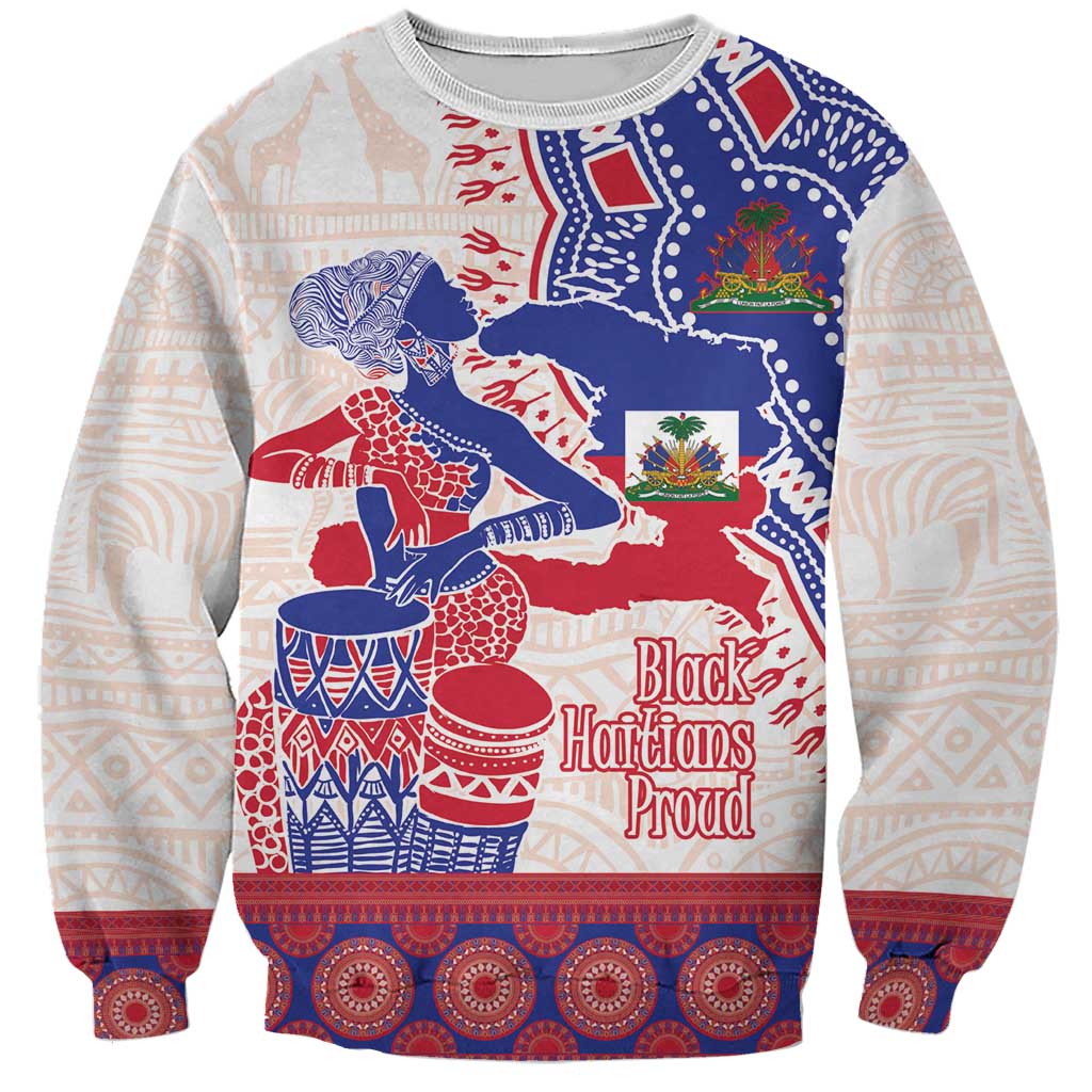 Afro-Haitians Proud Sweatshirt Haiti Coat Of Arms Dashiki