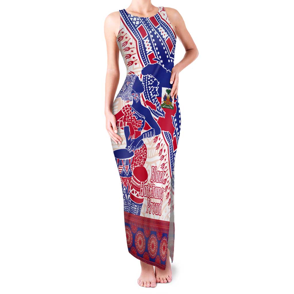 Afro-Haitians Proud Tank Maxi Dress Haiti Coat Of Arms Dashiki