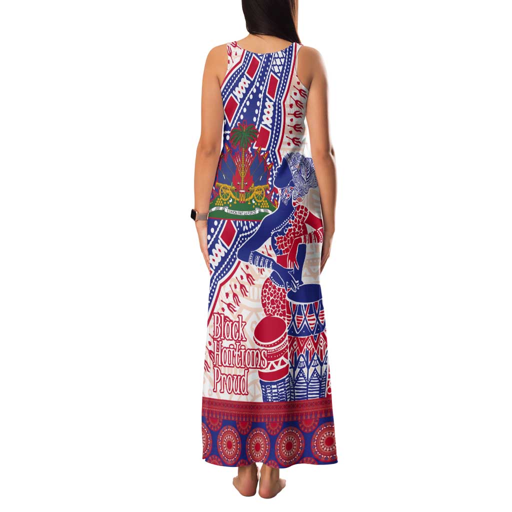 Afro-Haitians Proud Tank Maxi Dress Haiti Coat Of Arms Dashiki