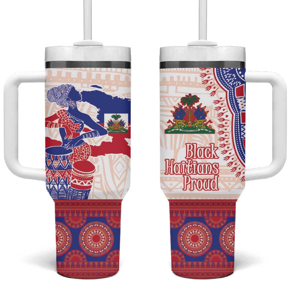 Afro-Haitians Proud Tumbler With Handle Haiti Coat Of Arms Dashiki