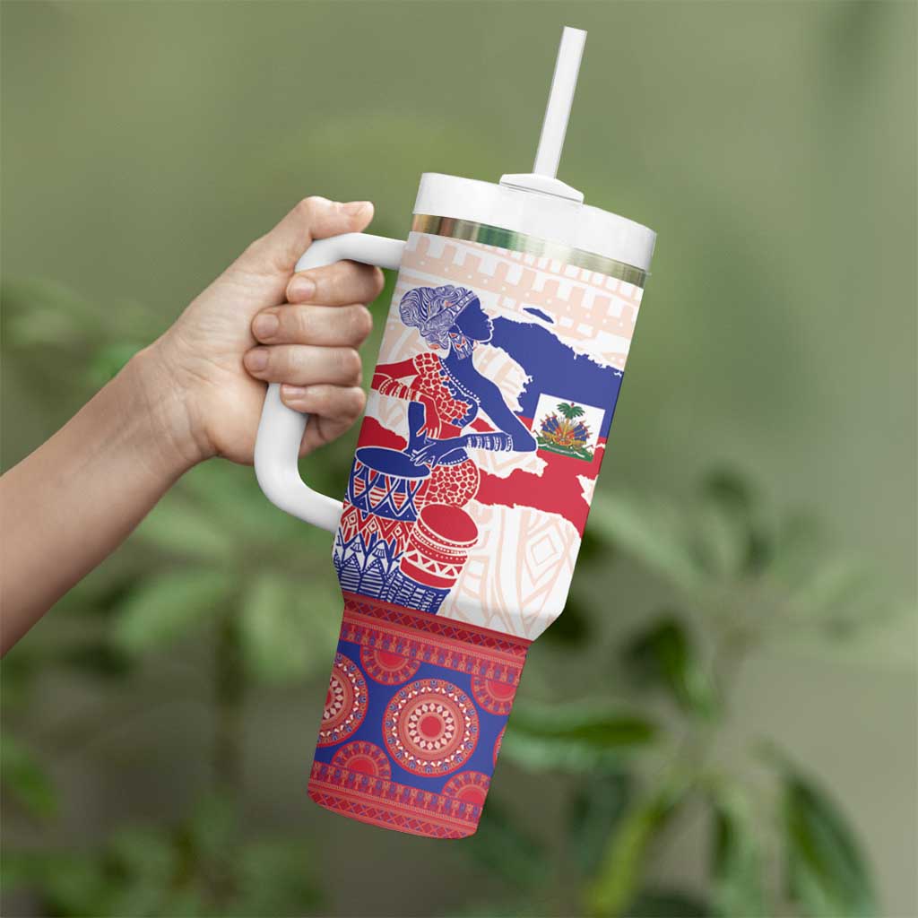 Afro-Haitians Proud Tumbler With Handle Haiti Coat Of Arms Dashiki