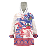 Afro-Haitians Proud Wearable Blanket Hoodie Haiti Coat Of Arms Dashiki