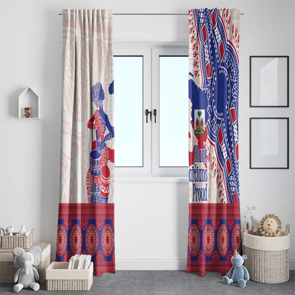 Afro-Haitians Proud Window Curtain Haiti Coat Of Arms Dashiki