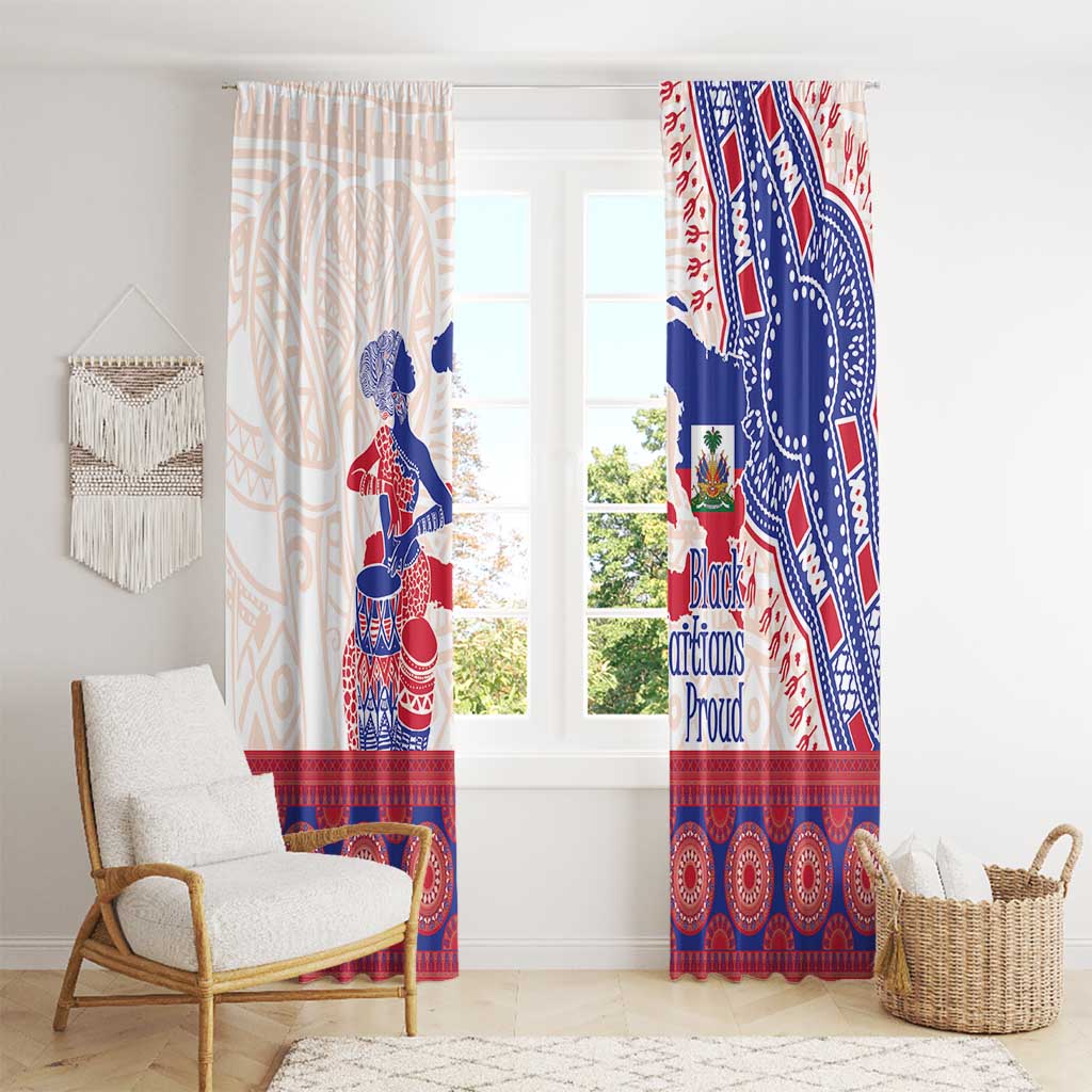 Afro-Haitians Proud Window Curtain Haiti Coat Of Arms Dashiki