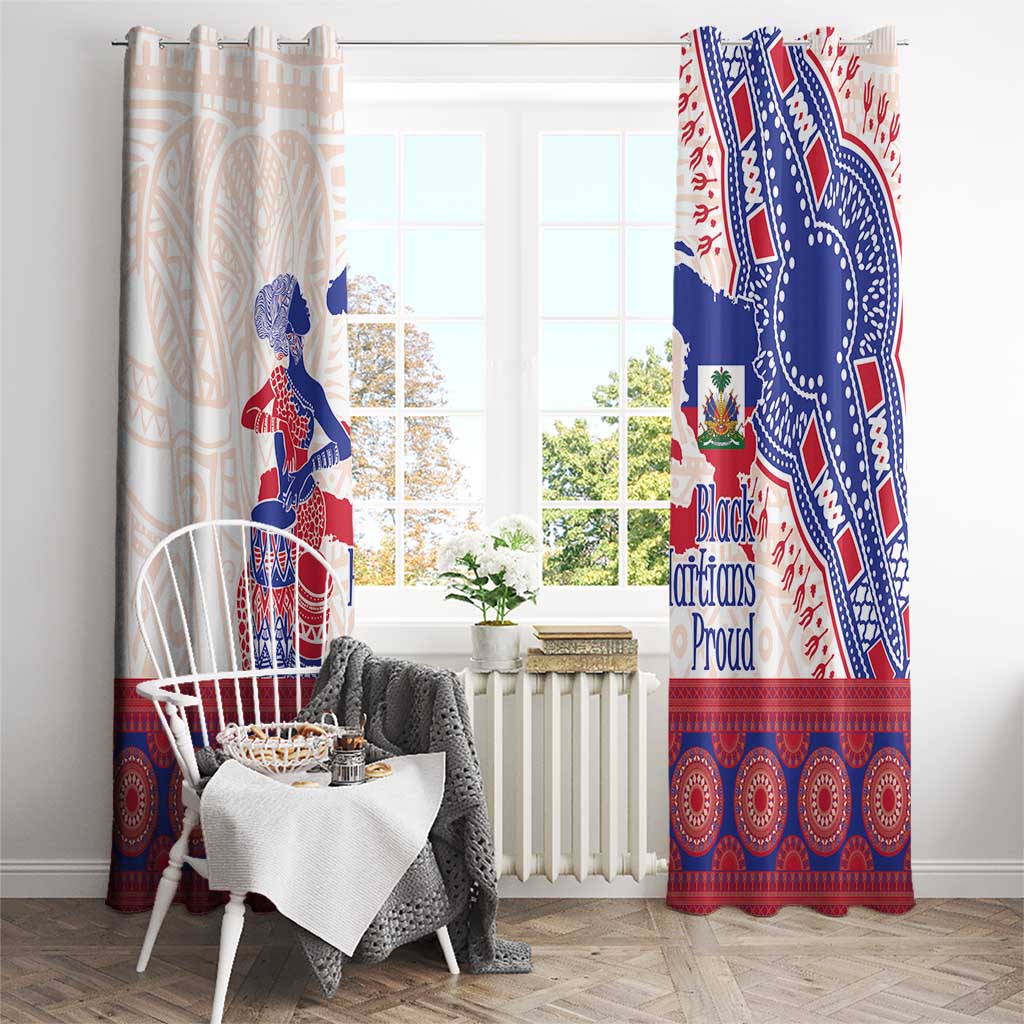 Afro-Haitians Proud Window Curtain Haiti Coat Of Arms Dashiki