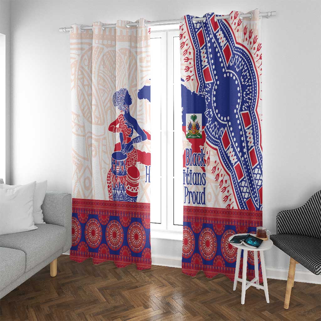 Afro-Haitians Proud Window Curtain Haiti Coat Of Arms Dashiki