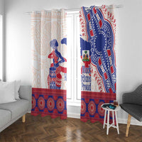 Afro-Haitians Proud Window Curtain Haiti Coat Of Arms Dashiki