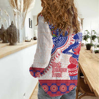 Afro-Haitians Proud Women Casual Shirt Haiti Coat Of Arms Dashiki