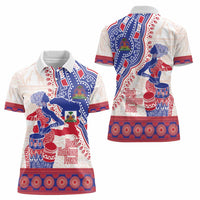 Afro-Haitians Proud Women Polo Shirt Haiti Coat Of Arms Dashiki