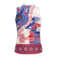 Afro-Haitians Proud Women Sleeveless Polo Shirt Haiti Coat Of Arms Dashiki