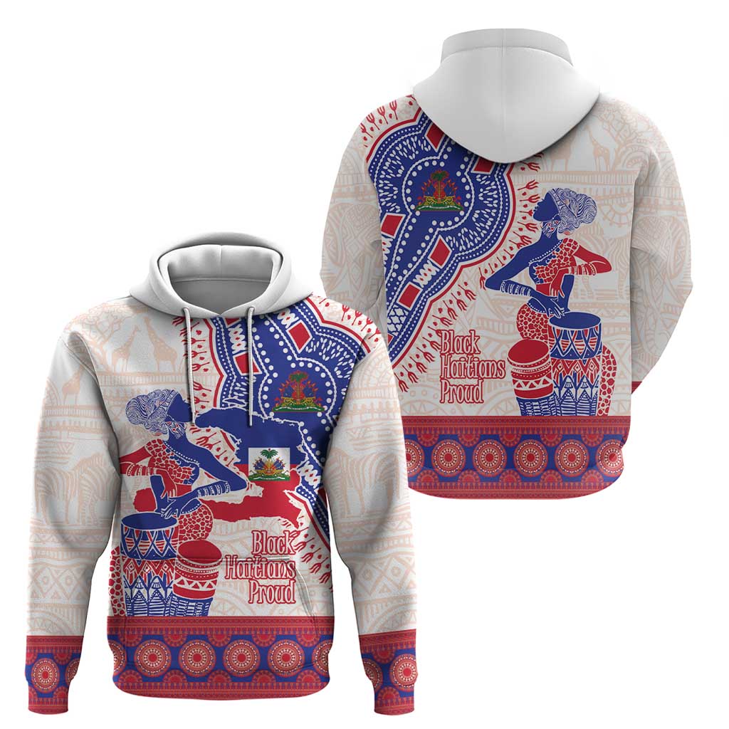 Afro-Haitians Proud Zip Hoodie Haiti Coat Of Arms Dashiki
