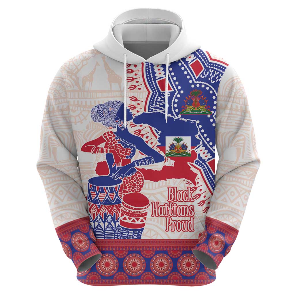 Afro-Haitians Proud Zip Hoodie Haiti Coat Of Arms Dashiki