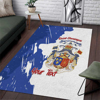 Personalised Saint-Domingue Area Rug Coat Of Arms Grunge Style