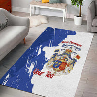 Personalised Saint-Domingue Area Rug Coat Of Arms Grunge Style