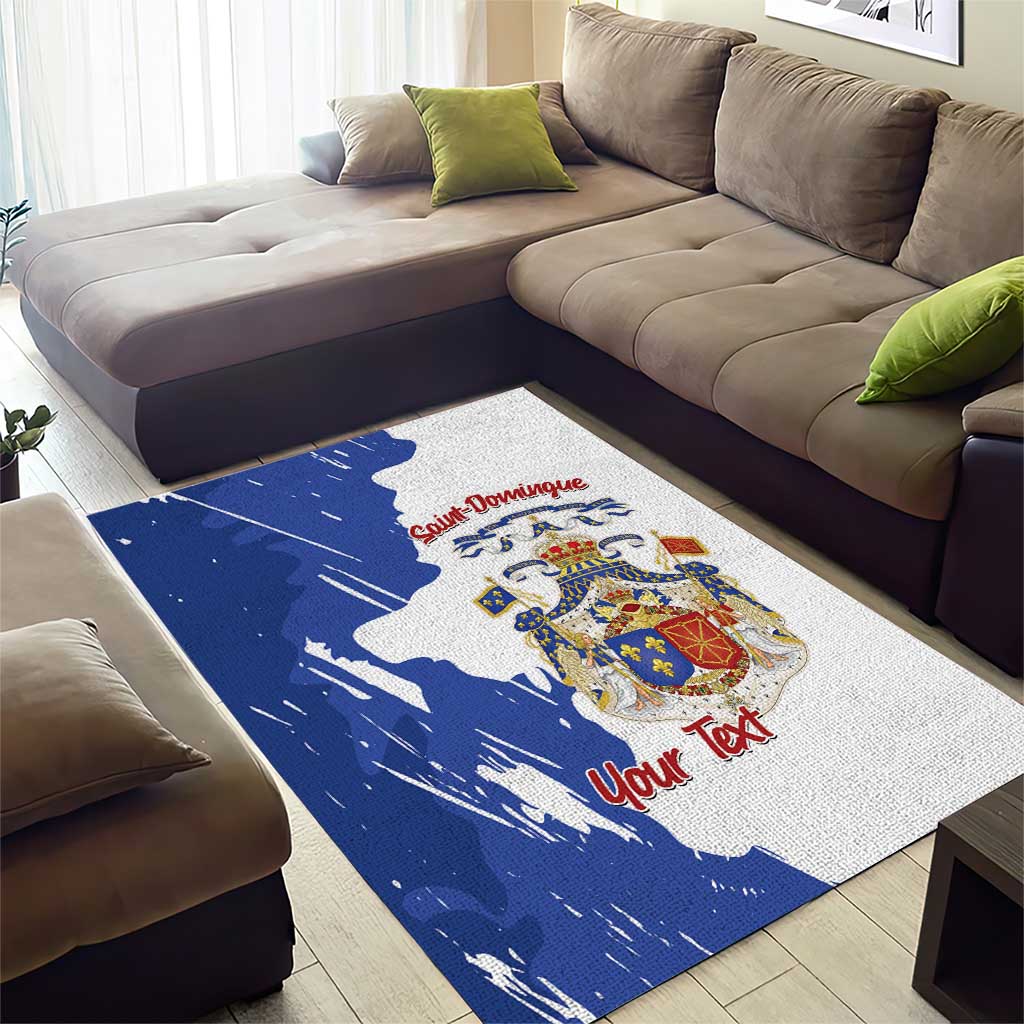 Personalised Saint-Domingue Area Rug Coat Of Arms Grunge Style