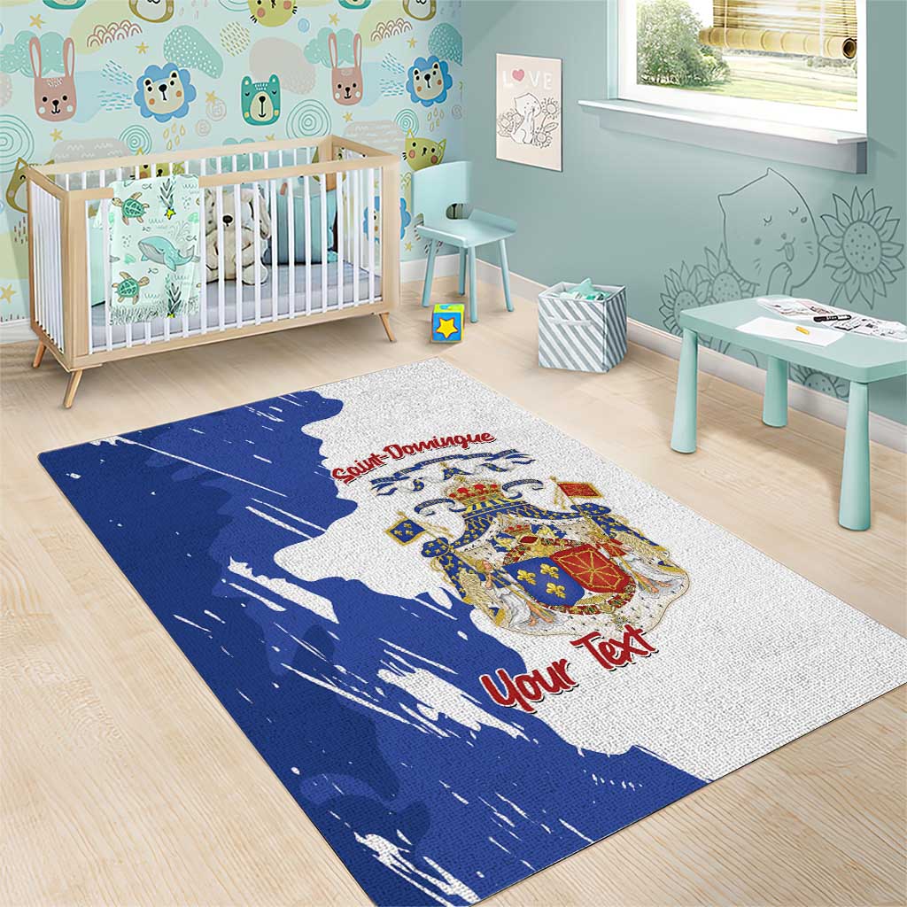Personalised Saint-Domingue Area Rug Coat Of Arms Grunge Style