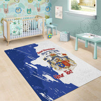 Personalised Saint-Domingue Area Rug Coat Of Arms Grunge Style