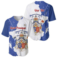 Personalised Saint-Domingue Baseball Jersey Coat Of Arms Grunge Style