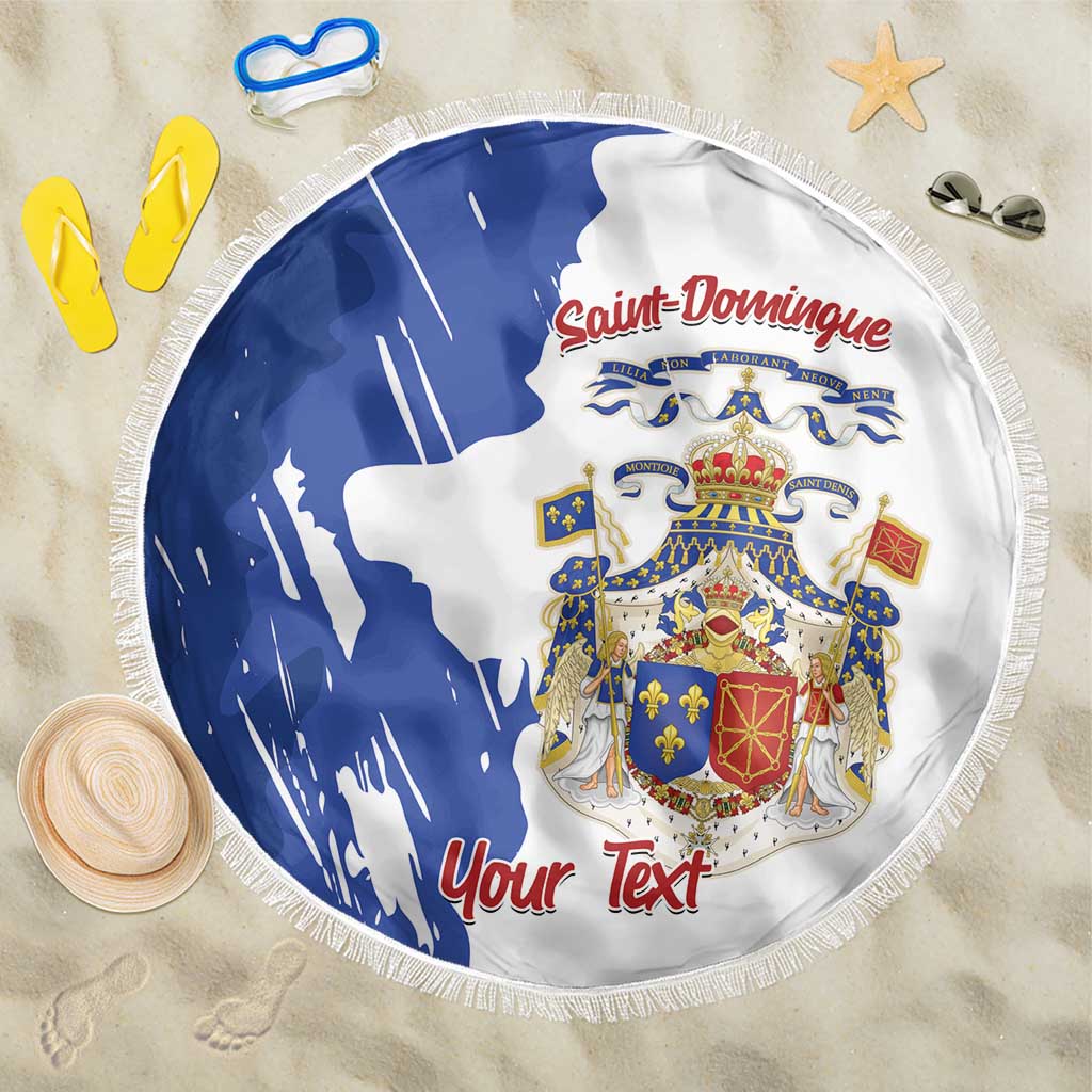 Personalised Saint-Domingue Beach Blanket Coat Of Arms Grunge Style