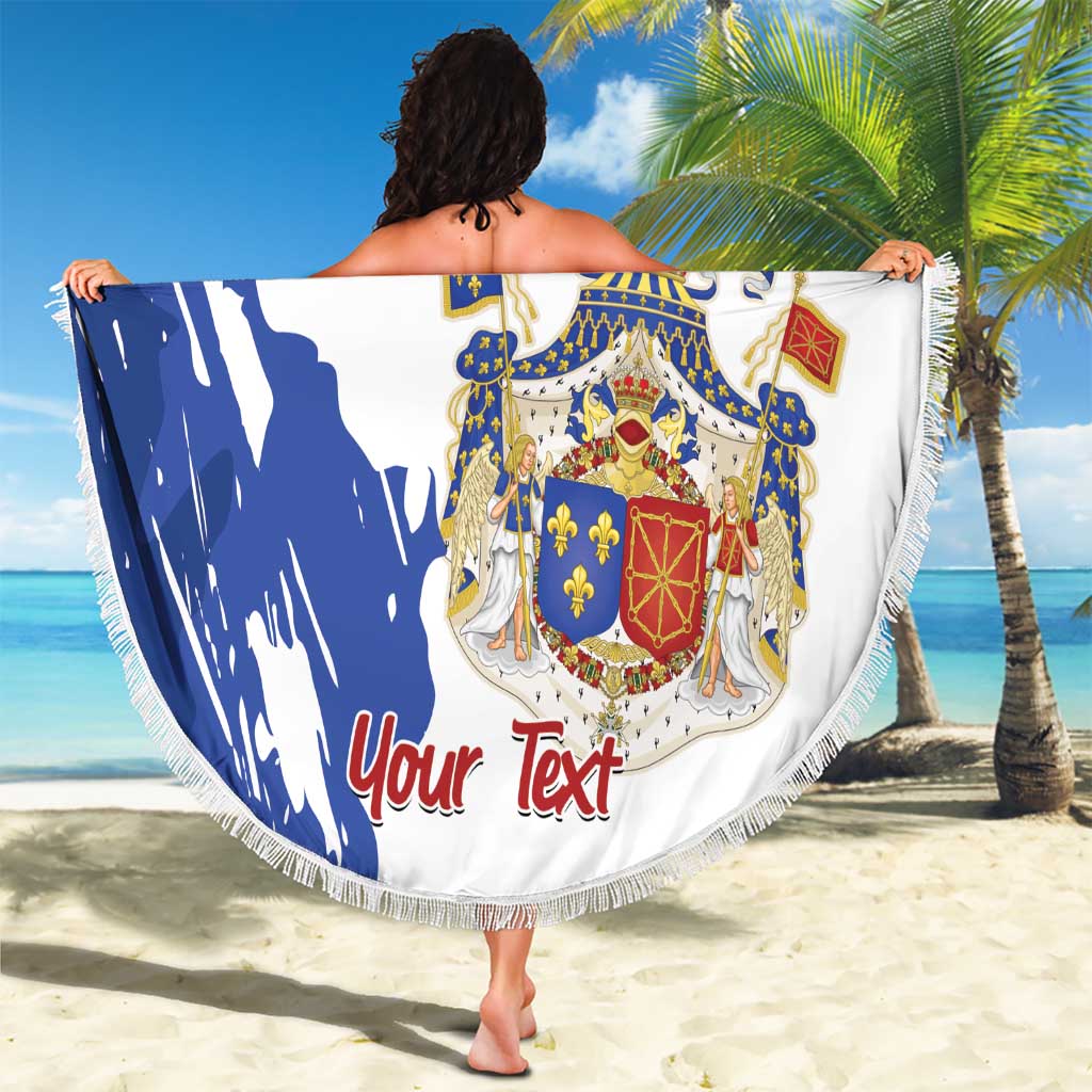 Personalised Saint-Domingue Beach Blanket Coat Of Arms Grunge Style