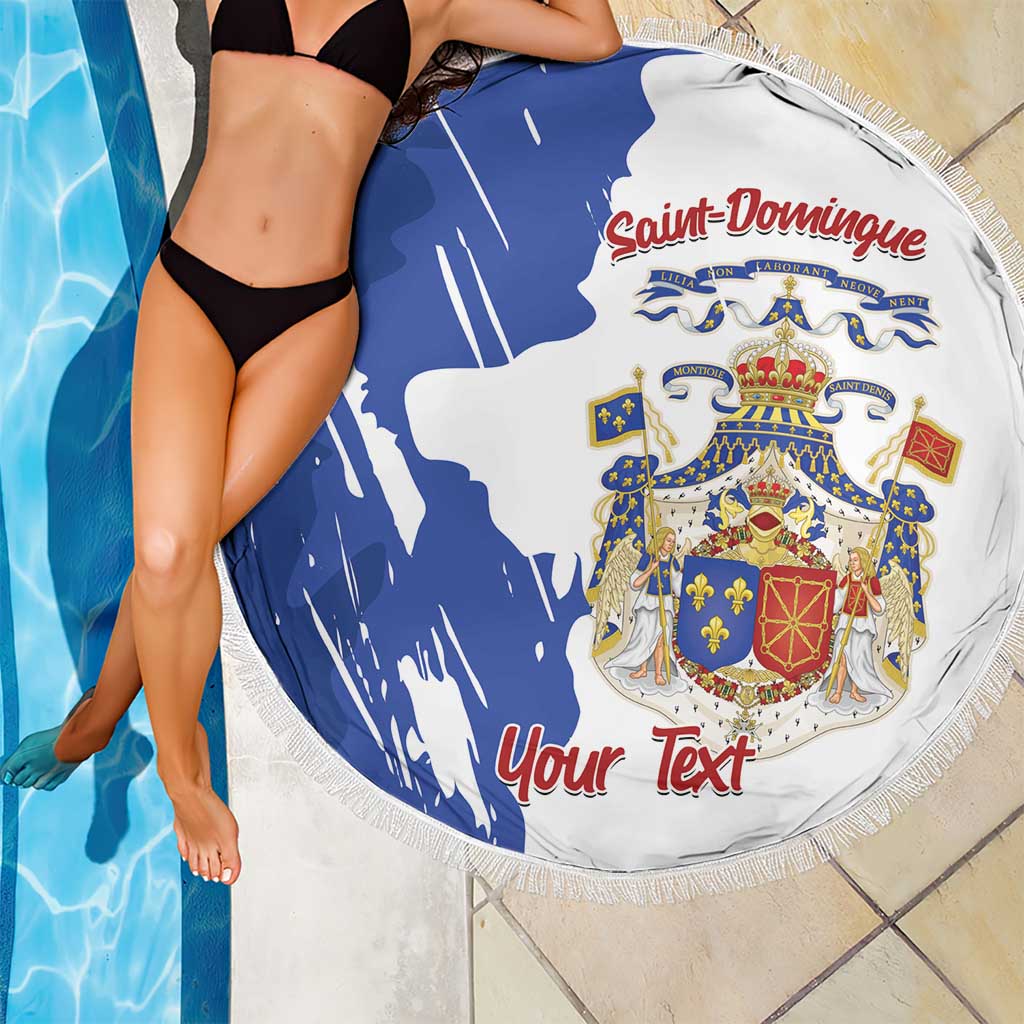 Personalised Saint-Domingue Beach Blanket Coat Of Arms Grunge Style