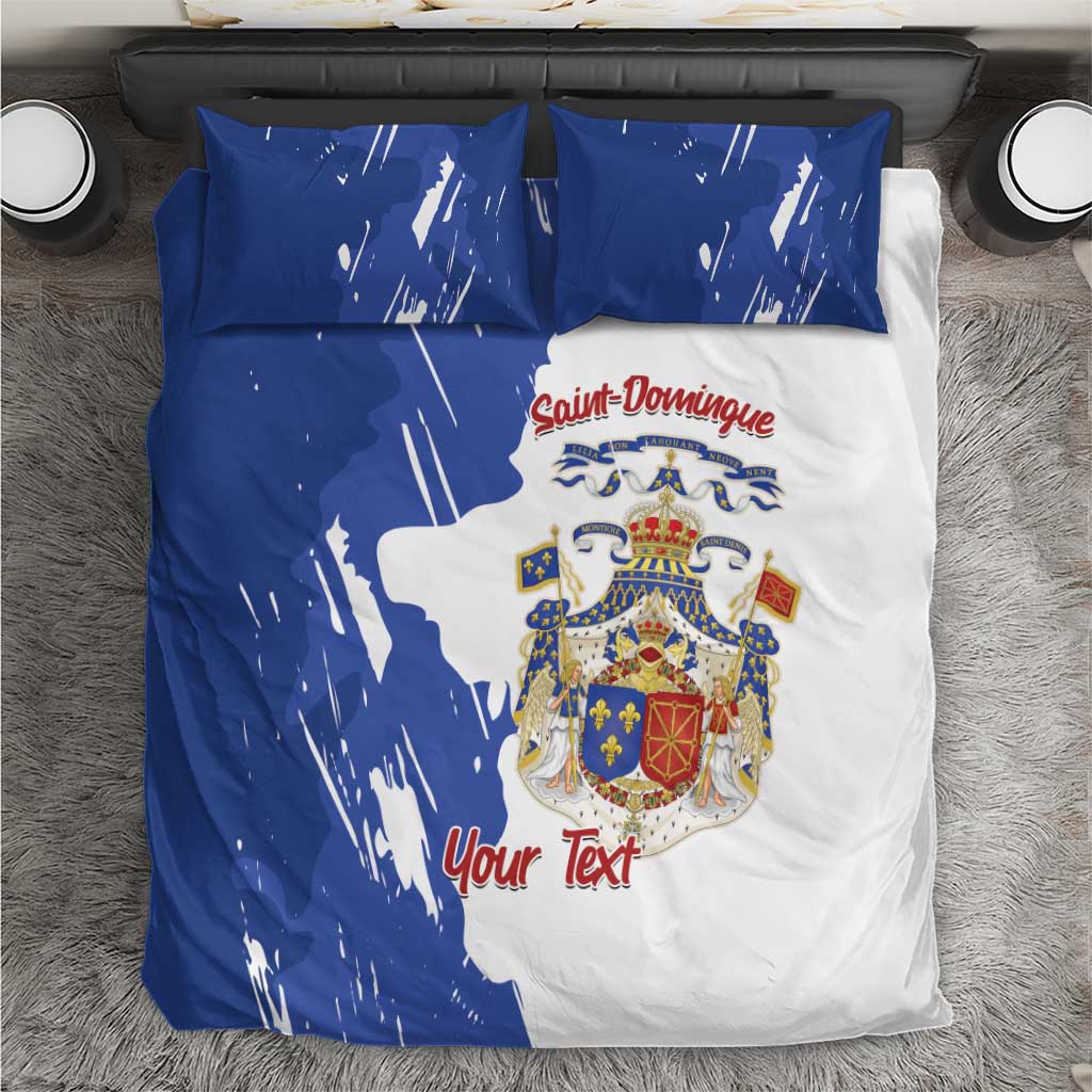 Personalised Saint-Domingue Bedding Set Coat Of Arms Grunge Style