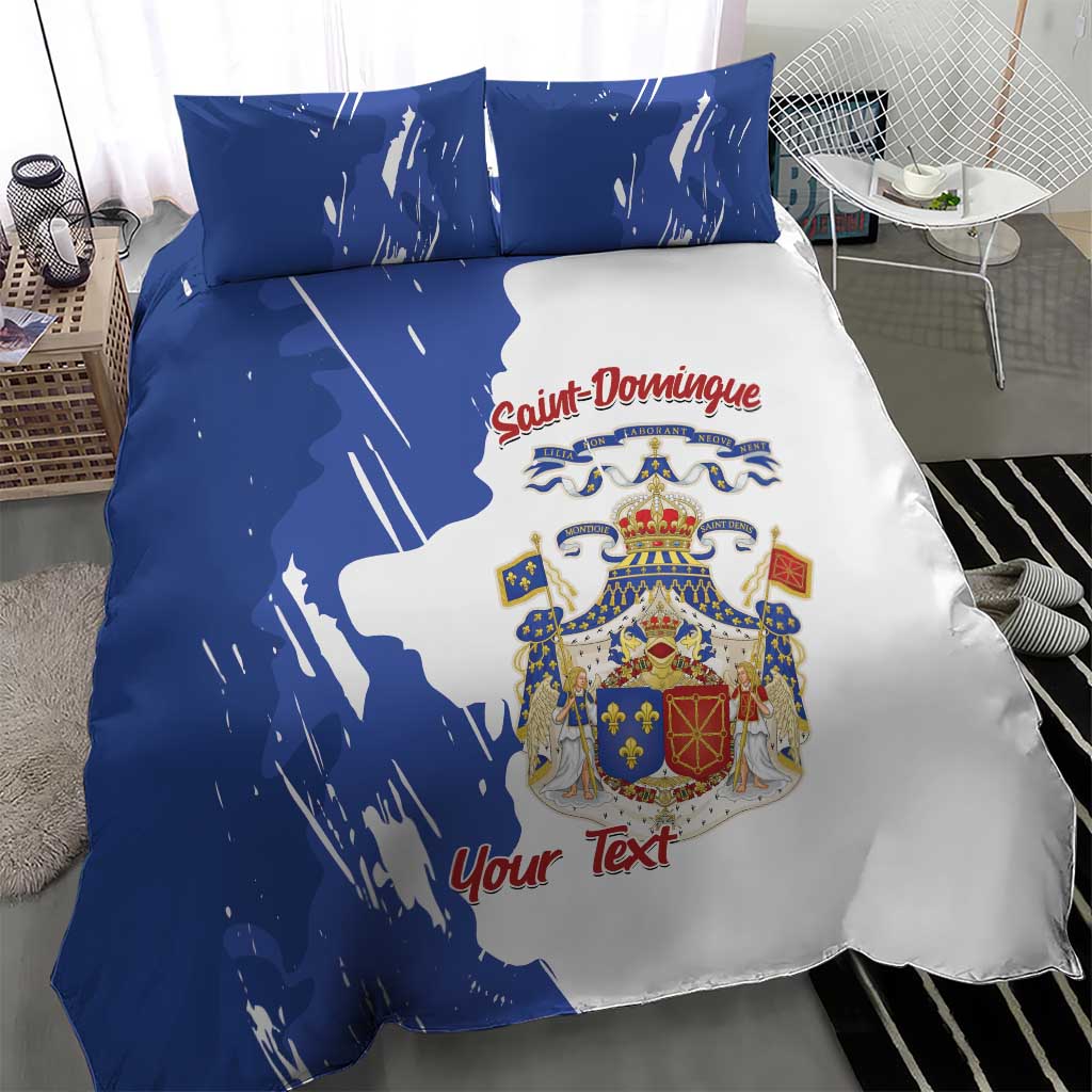 Personalised Saint-Domingue Bedding Set Coat Of Arms Grunge Style