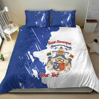 Personalised Saint-Domingue Bedding Set Coat Of Arms Grunge Style
