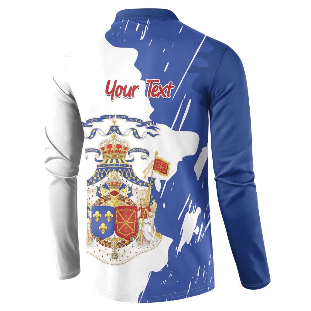 Personalised Saint-Domingue Button Sweatshirt Coat Of Arms Grunge Style