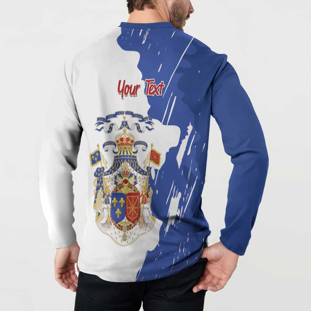 Personalised Saint-Domingue Button Sweatshirt Coat Of Arms Grunge Style