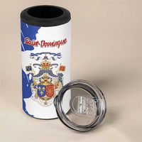 Personalised Saint-Domingue 4 in 1 Can Cooler Tumbler Coat Of Arms Grunge Style