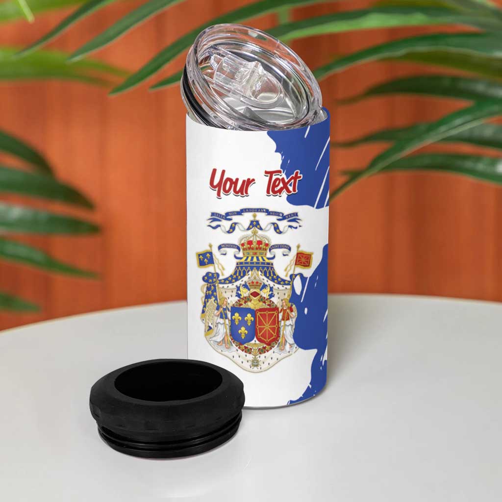 Personalised Saint-Domingue 4 in 1 Can Cooler Tumbler Coat Of Arms Grunge Style