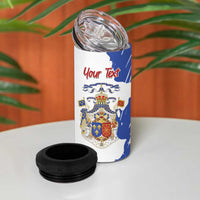 Personalised Saint-Domingue 4 in 1 Can Cooler Tumbler Coat Of Arms Grunge Style