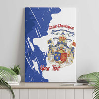 Personalised Saint-Domingue Canvas Wall Art Coat Of Arms Grunge Style