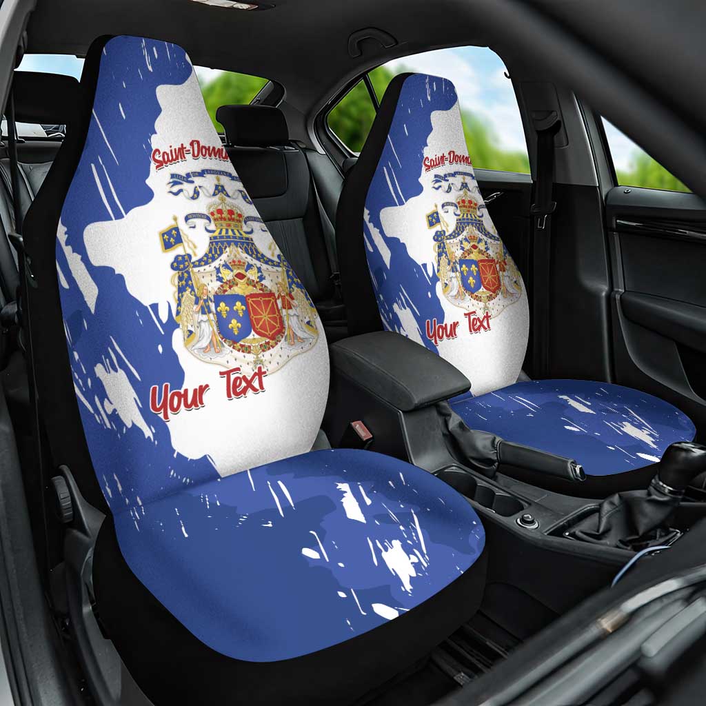 Personalised Saint-Domingue Car Seat Cover Coat Of Arms Grunge Style