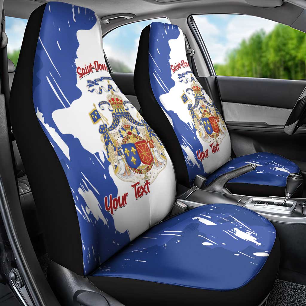 Personalised Saint-Domingue Car Seat Cover Coat Of Arms Grunge Style
